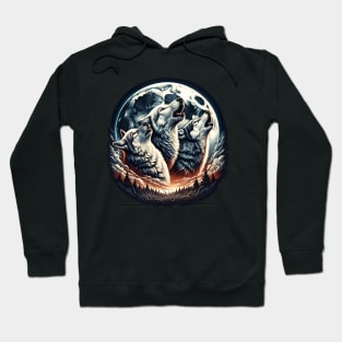 Wolves howling at the moon - Moonlight Hoodie